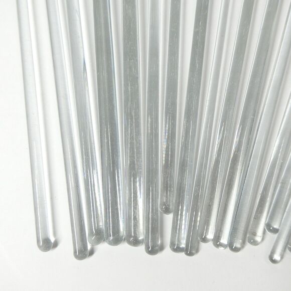 Cocktail Stirrers White Birds Hand Blown Glass Set of 16 Vintage Swizzle Sticks - Picture 4 of 11